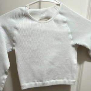 White Ribbed Crop Top